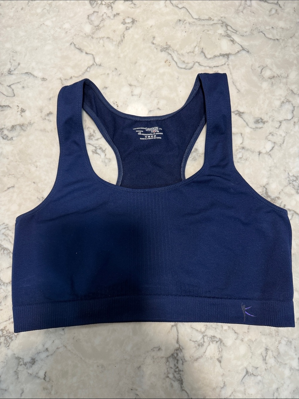 Danskin Navy Seamless Racerback Sports Bra/Size Large